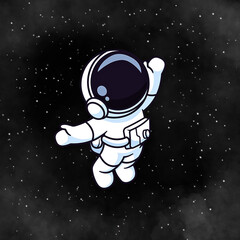Blue and White Astronaut Space 