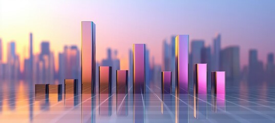 Fototapeta premium Modern Bar Chart Comparing Annual Revenue of Leading Tech Companies 2024 - Sleek Metallic Design