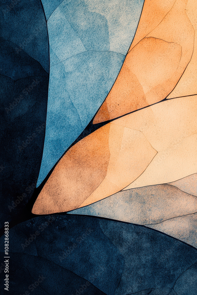 Poster vibrant abstract art with geometric patterns and dynamic colors
