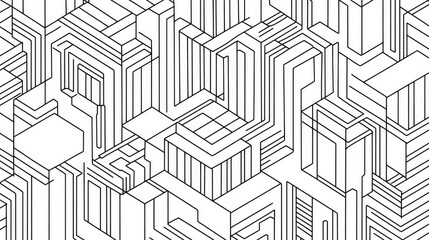 Line art illustration featuring a geometric pattern designed for a relaxing coloring page