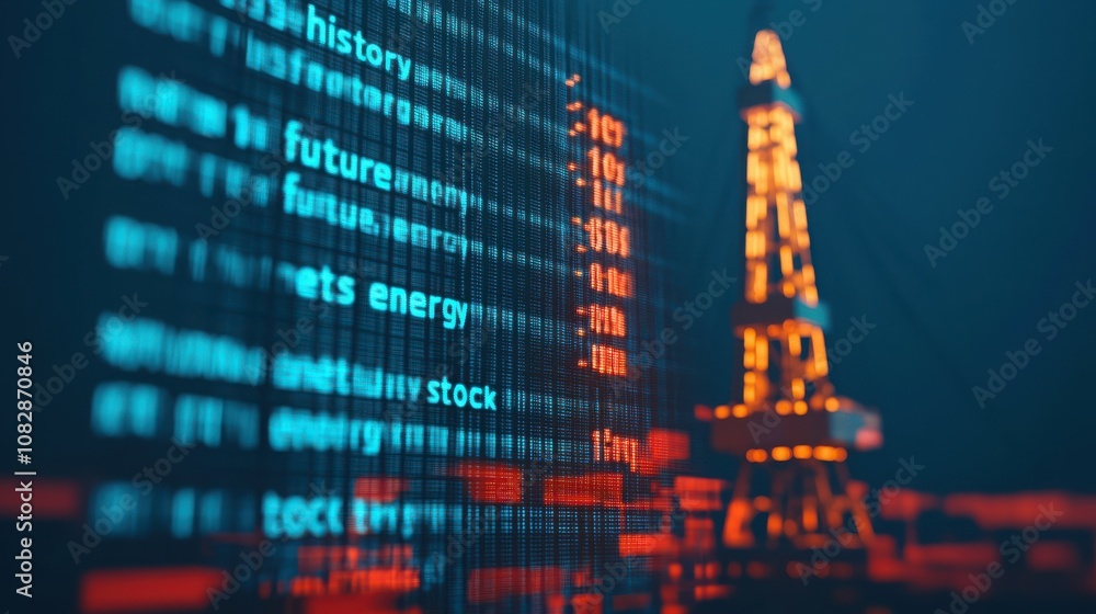 Poster a digital representation showcasing a futuristic city skyline intertwining with data streams, emphas