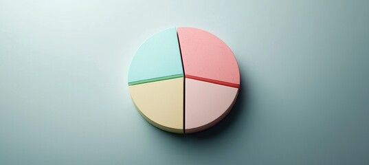Fototapeta premium Modern Pie Chart Design on Global Healthcare Spending 2024 in Pastel Colors for Reports