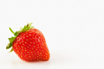 Creative illustration in vintage watercolor design - Strawberry isolated on white background.