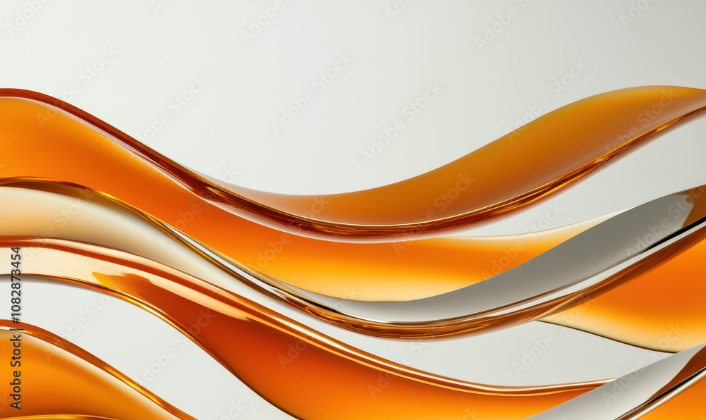 Poster dynamic abstract design with flowing orange waves and sleek textures
