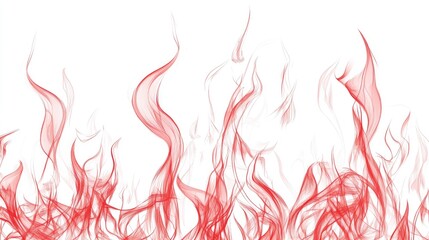 Line art depiction of red fire light against a white backdrop