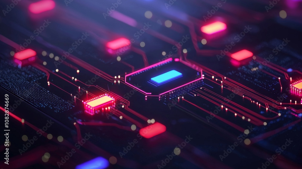 Aufkleber exploring digital innovation circuit board technology futuristic environment abstract content close-