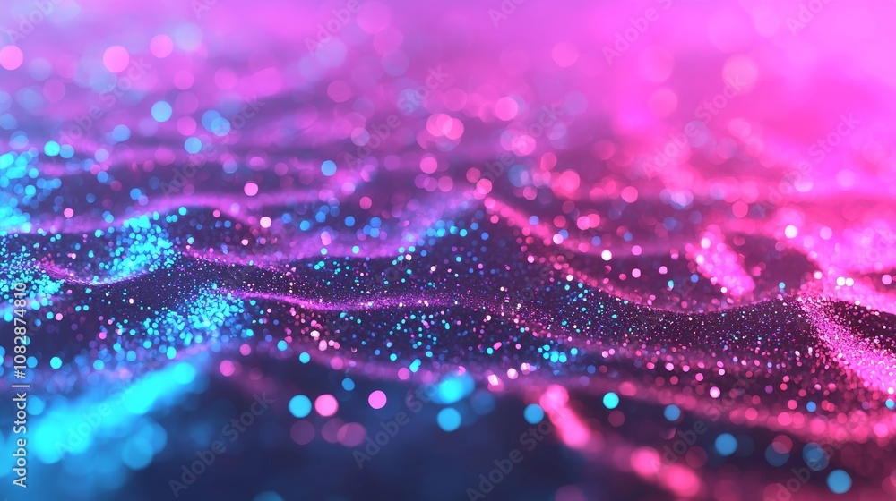 Aufkleber illuminating abstract light patterns digital art creation vibrant colors studio environment close-up