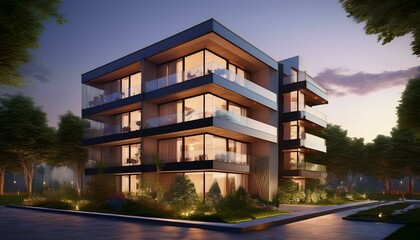 Obraz premium night city street