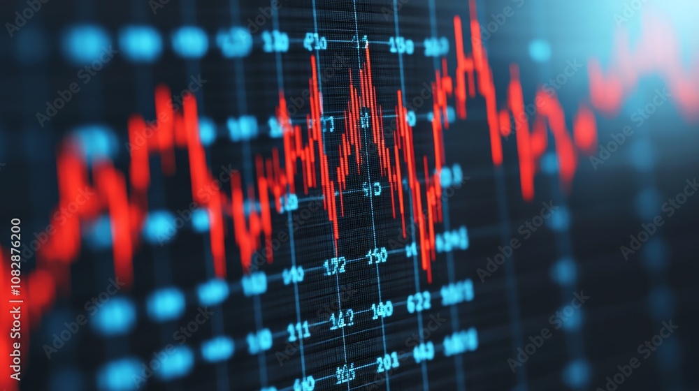 Poster analyzing financial trends and growth investment strategies business analytics digital environment d