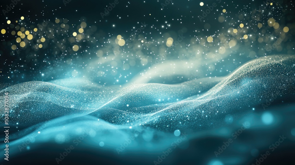 Poster abstract vintage elegant background featuring shimmering glitter and flowing waves creating a beauti