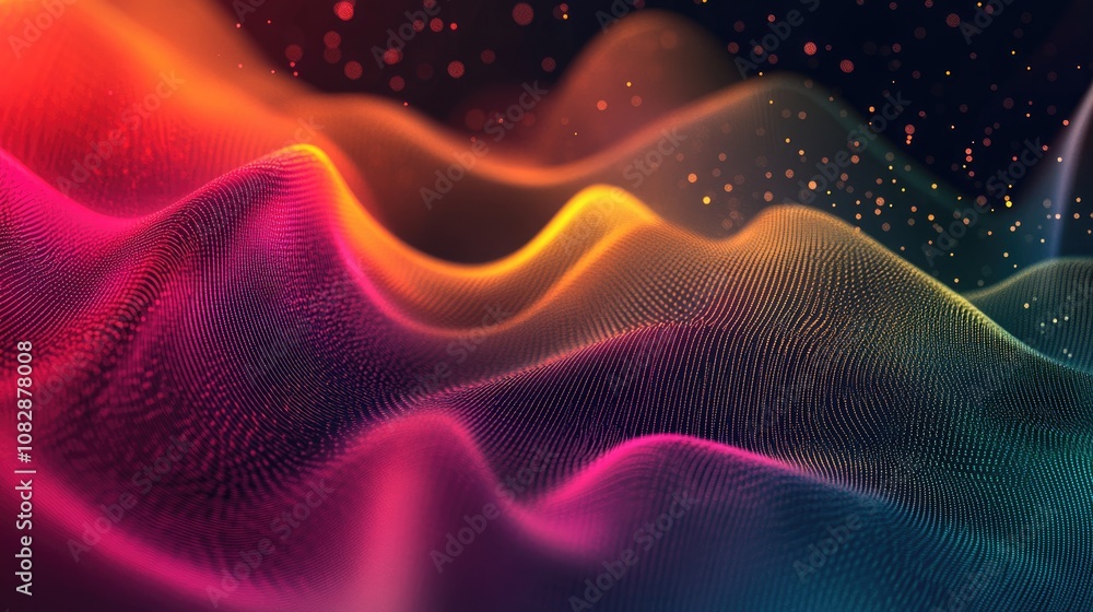 Aufkleber abstract colorful neon gradient background featuring dynamic 3d lines suitable for modern animations