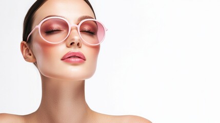 Fototapeta premium Self-confidence boosting laser treatment for smooth skin beauty studio portrait minimalist close-up aesthetic appeal