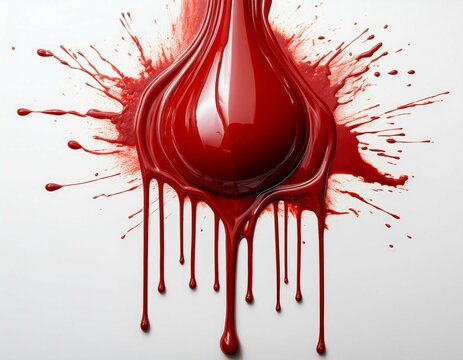 recommend clip art: thick red blood drips down on a white background perfect for horror crime or medical themed designs