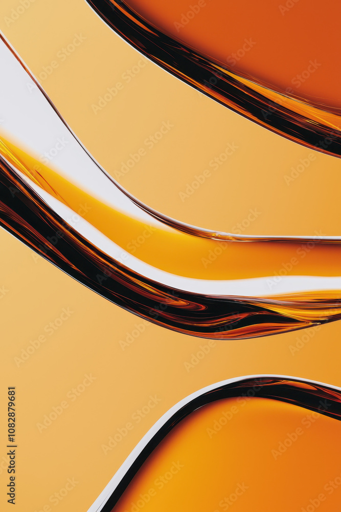 Poster fluid abstract design with vibrant curves and dynamic colors