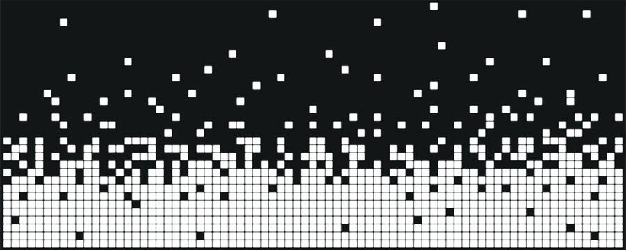 Pixel mosaic disintegration background. Dispersed dotted pattern, decay effect pixel.