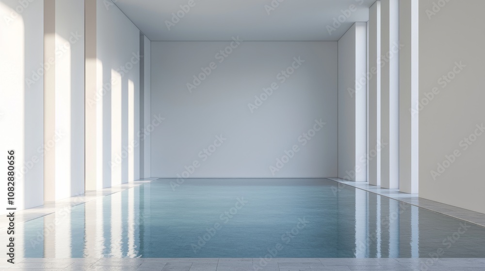Poster refreshing exercise space with minimalist design modern architecture tranquil environment serene vie