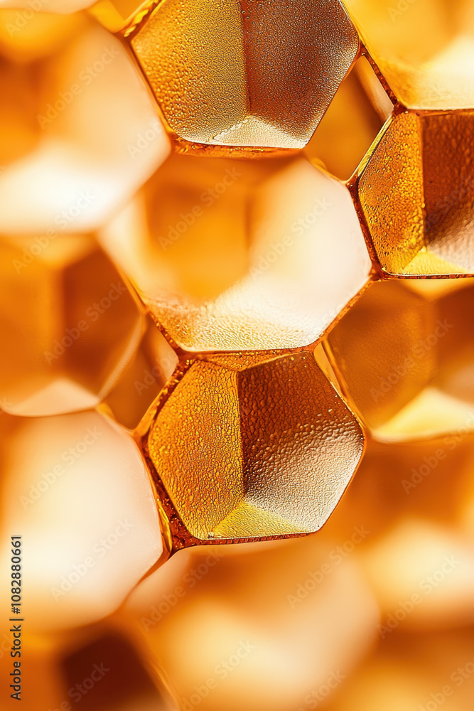 Poster captivating close-up of natural honeycomb structure and pattern