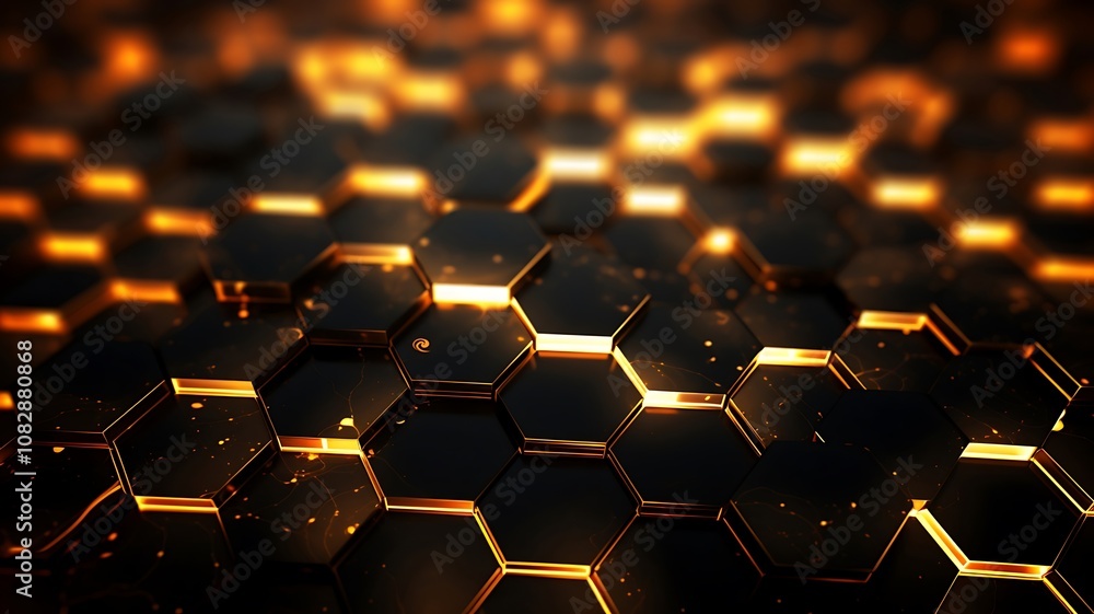 Aufkleber black hexagonal pattern forms a mesmerizing bold and striking visual display