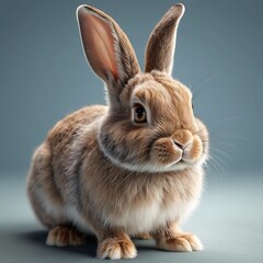 Fototapeta premium Real a cute rabbit animal. ultra realistic background solid or real image 