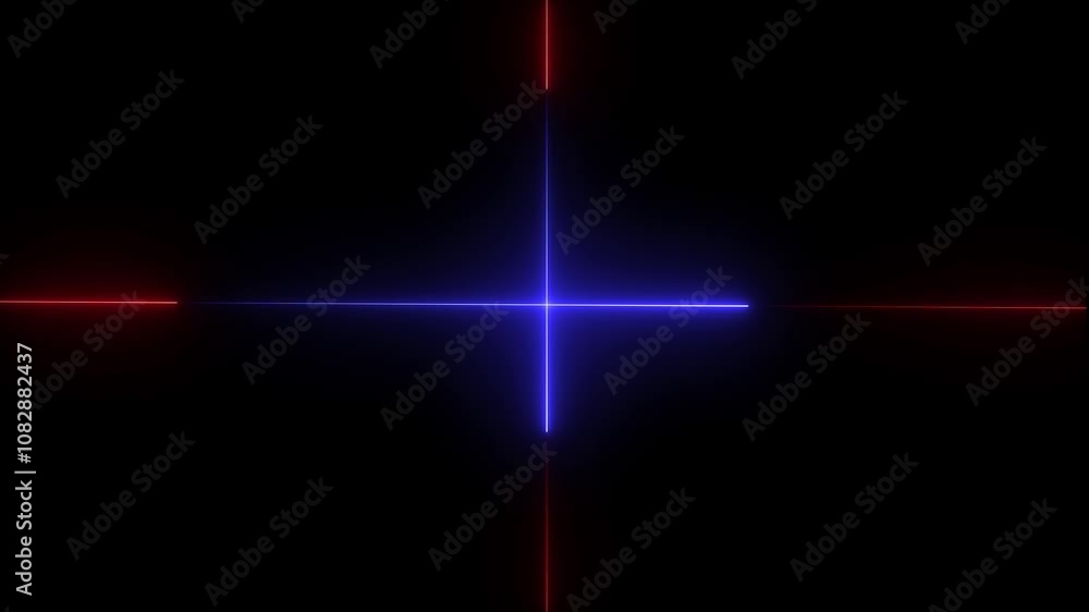 Poster abstraction neon moving line screen saver, background. abstract neon red and blue rays and glowing l
