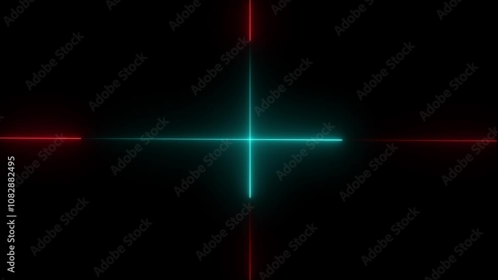 Poster abstraction neon moving line screen saver, background. abstract neon red and blue rays and glowing l