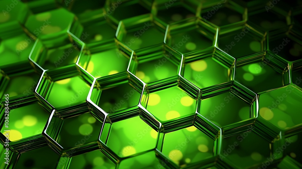 Aufkleber lime hexagonal pattern forms a mesmerizing bright and fresh geometric visual