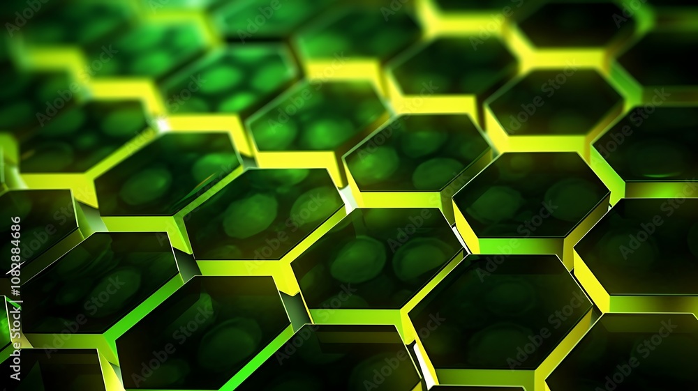 Poster lime hexagonal pattern forms a mesmerizing bright and fresh geometric visual
