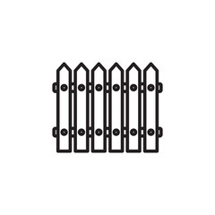 Plank Fence thin line vector icon.