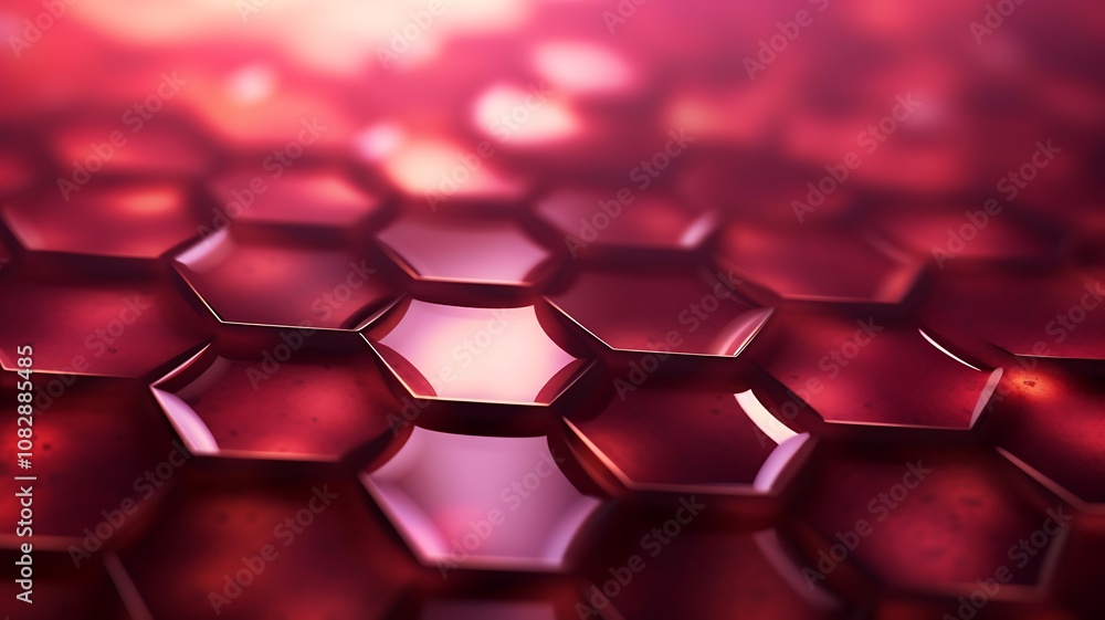 Poster maroon hexagonal pattern forms a mesmerizing deep and rich geometric design