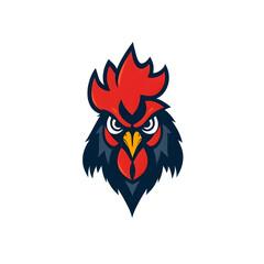 Naklejka premium Rooster Head Mascot Logo Vector Illustration