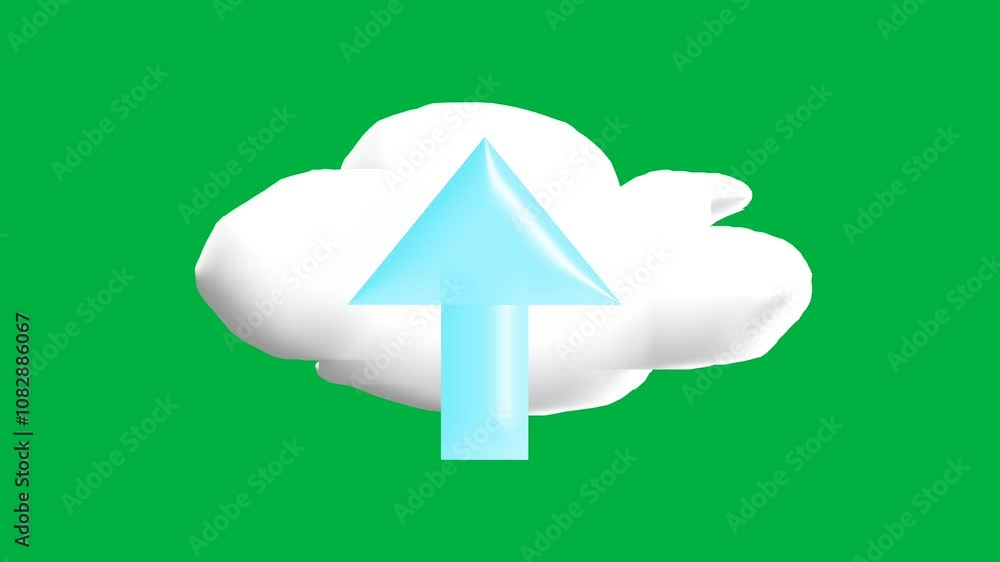 Poster upload icon logo animation isolated on green background