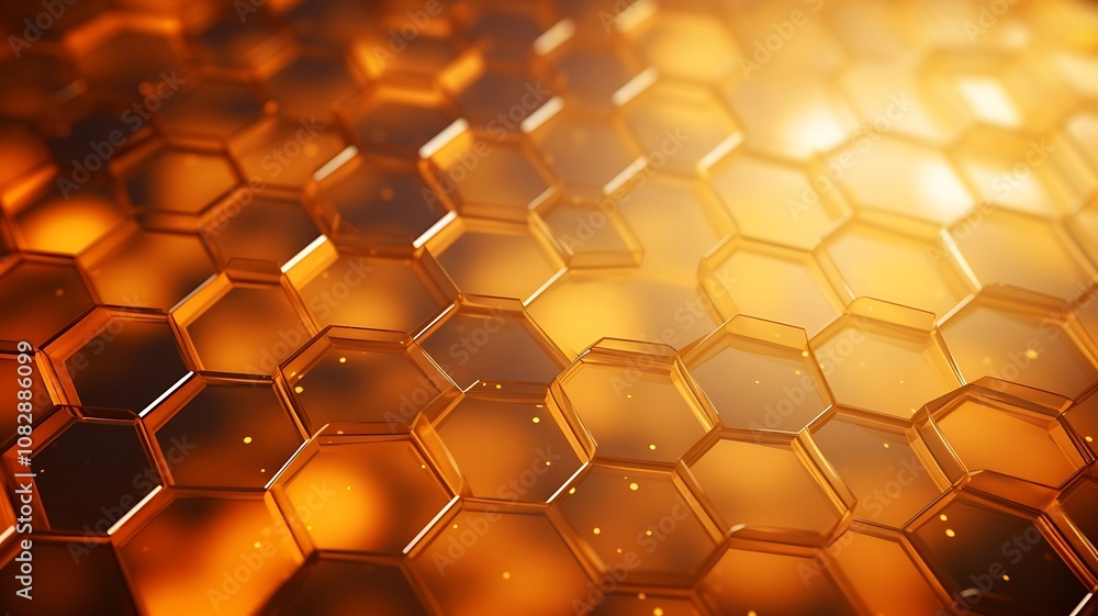 Aufkleber orange hexagonal pattern creates a mesmerizing and energetic display of warmth