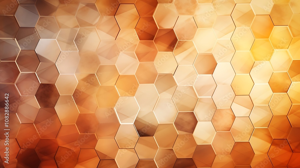 Poster peach hexagonal pattern creates a mesmerizing warm and inviting visual harmony