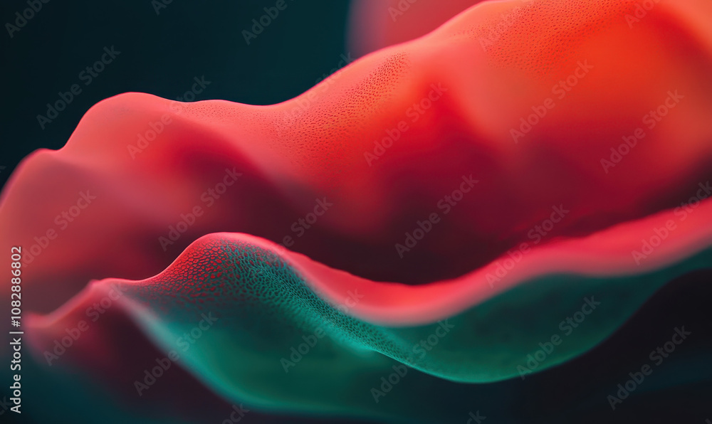Poster vibrant abstract macro photography capturing fluid organic forms and dynamic textures