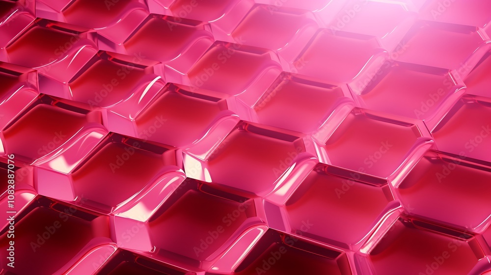 Poster pink hexagonal pattern forms a mesmerizing and soft geometric tapestry