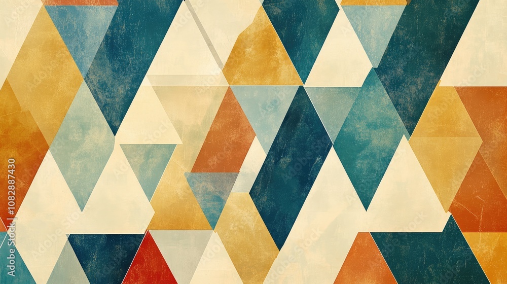 Poster abstract triangles creating a pattern in a line art illustration