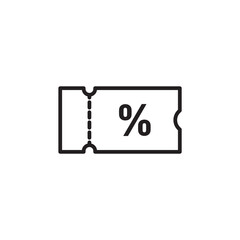 Ticket thin line vector icon.