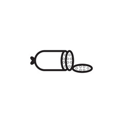 Sausage Salami thin line vector icon.