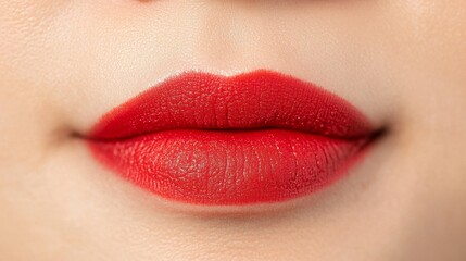 Vibrant red lip close-up capturing spicy sensation studio setting beauty photography detailed focus sensory experience