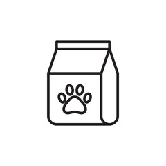 Pet Food Bag thin line vector icon.