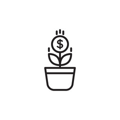 Investment Tree thin line vector icon.