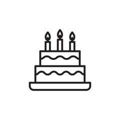 Birthday Cake thin line vector icon.