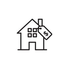 House for Sale thin line vector icon.