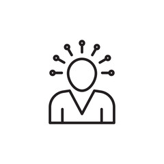 Self Awareness thin line vector icon.