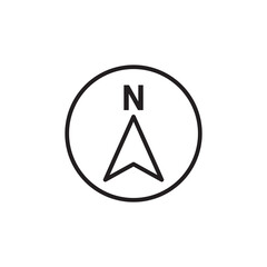 North thin line vector icon.