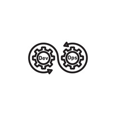 DevOps thin line vector icon.