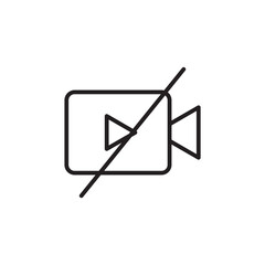 Video Off thin line vector icon.