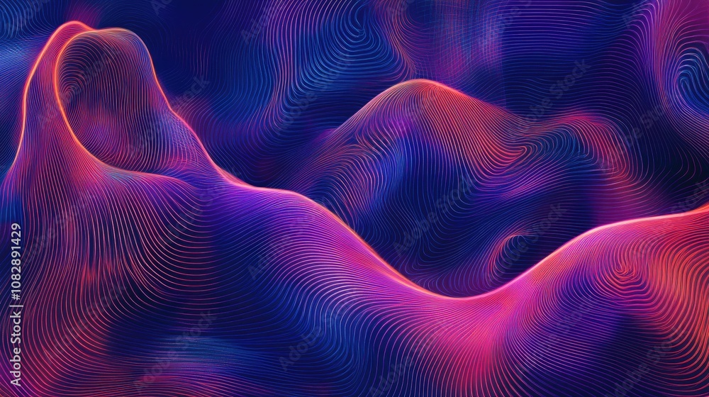 Poster bright abstract neon multicolor lines create a dynamic animated background in this captivating line 