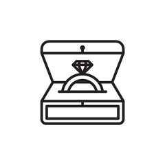 Ring Box thin line vector icon.
