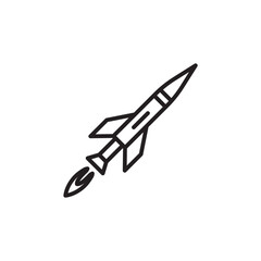 Missile thin line vector icon.